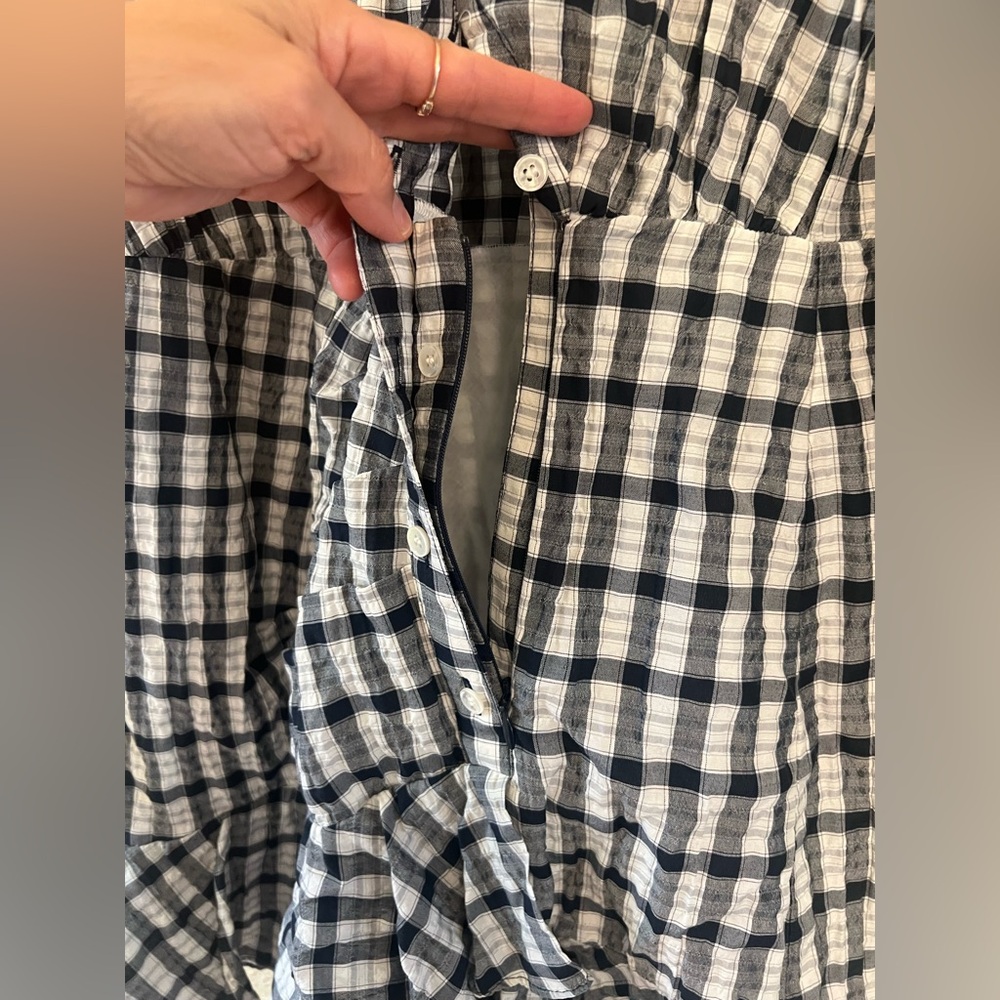 🆕🤍Veronica Beard 🤍Plaid Navy and White Women's Dress. Size M - Picture 11 of 12